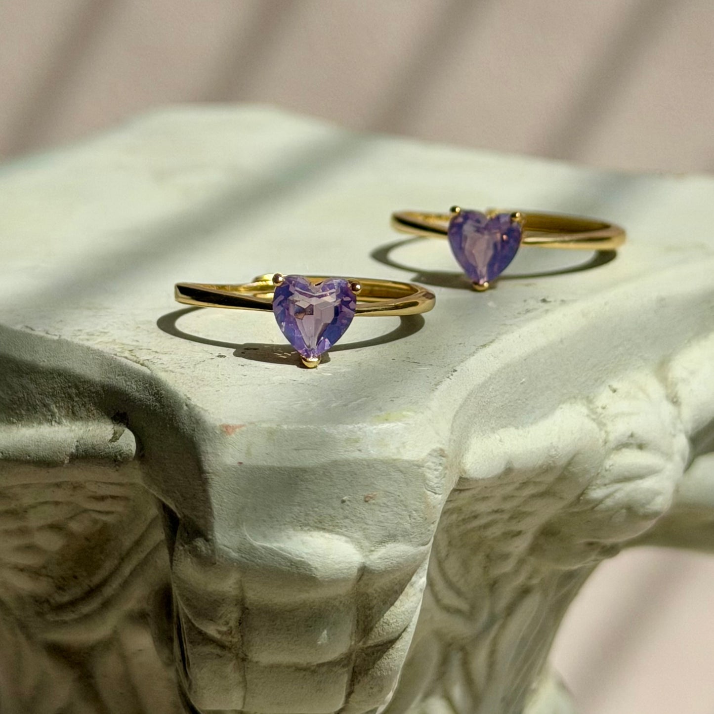 Psyche Ring - Lavendelmondquarz - 925 Silber Vergoldet