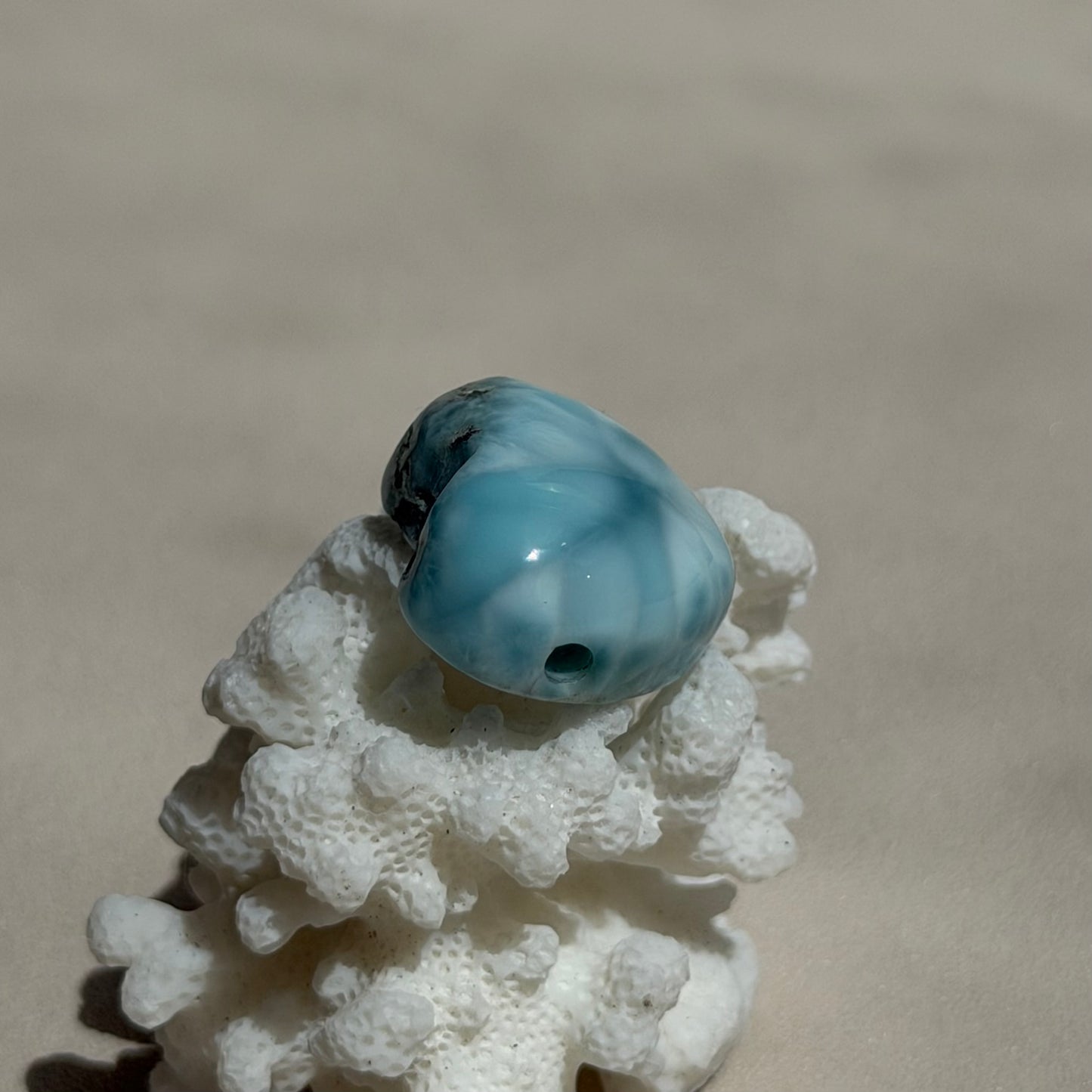 Larimar Herz - Gebohrt - 120R
