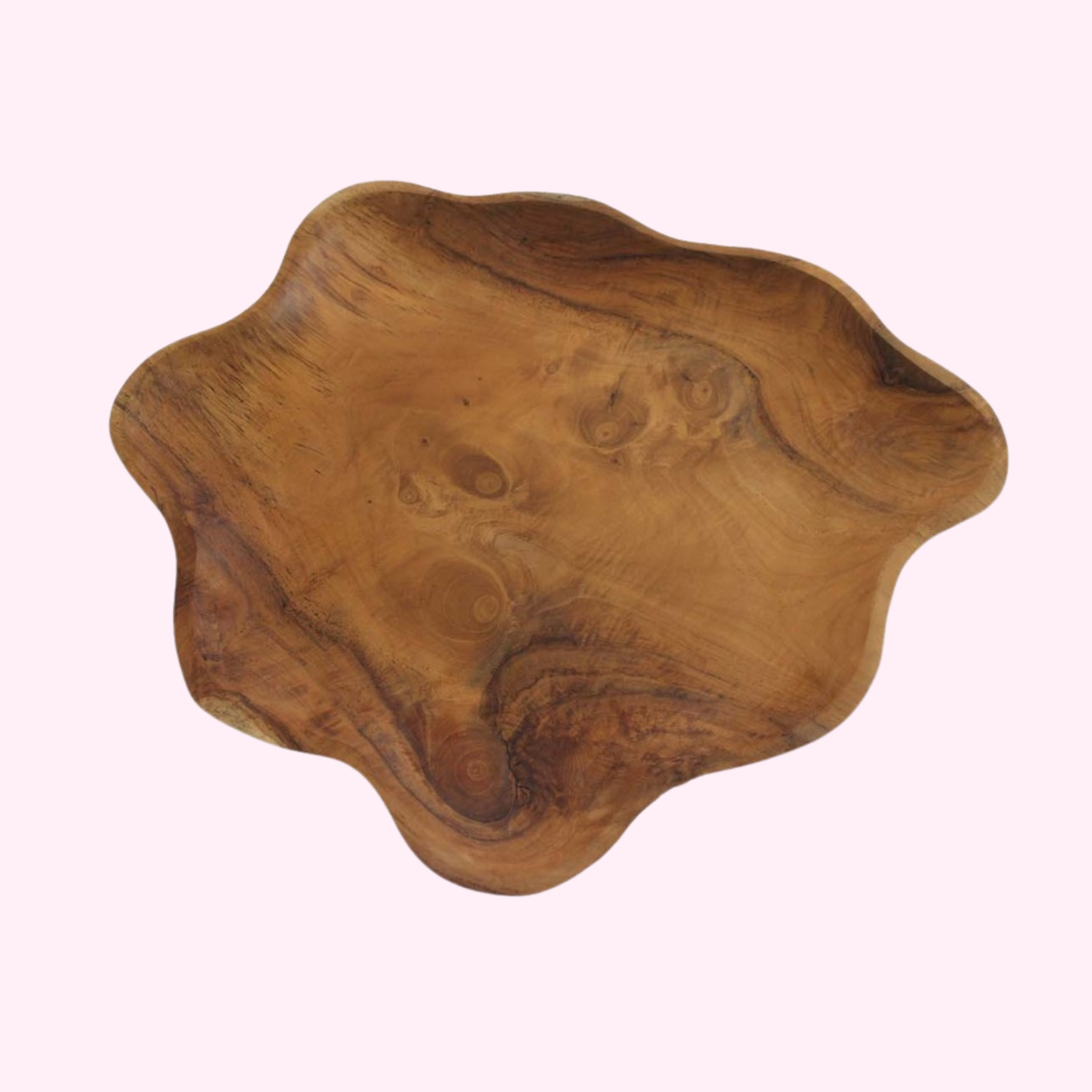 Schale aus Teakholz - Blume