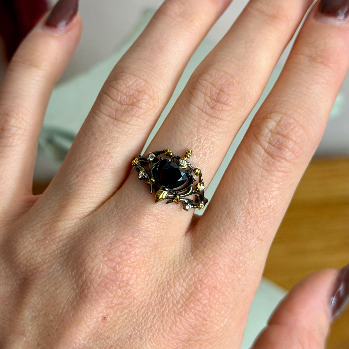 Hekate Ring - Obsidian - 925 Silber