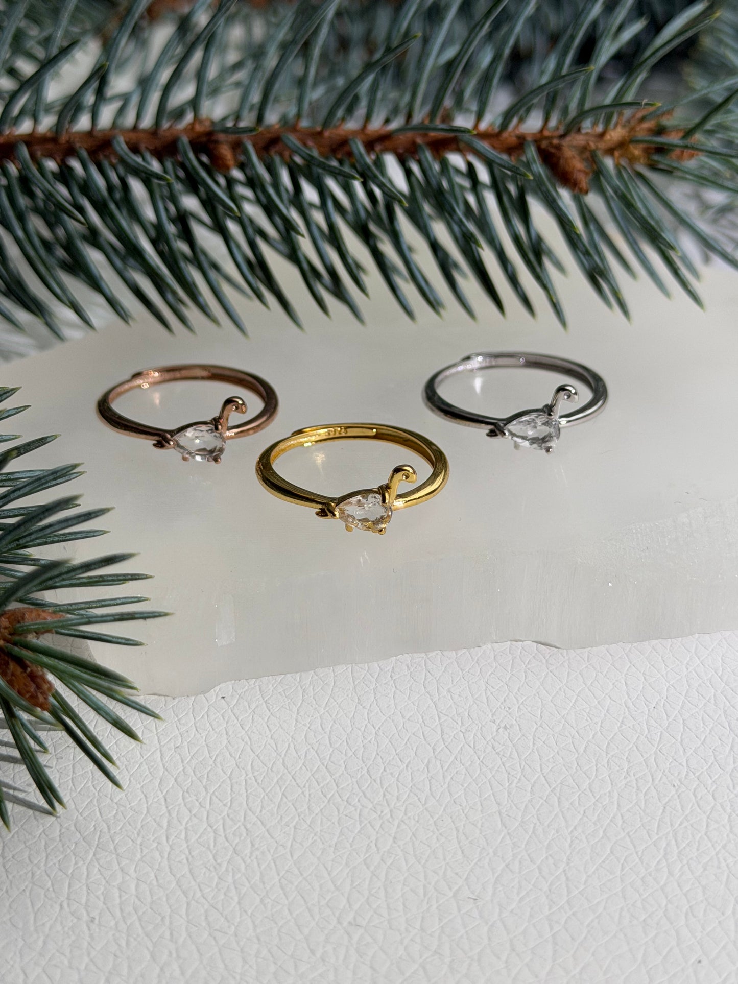 Dinosaurier Ring - Bergkristall