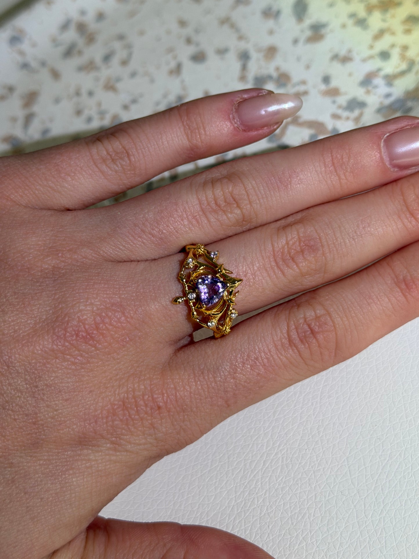 Warrior Ring - Amethyst - 925 Silber - 18k vergoldet