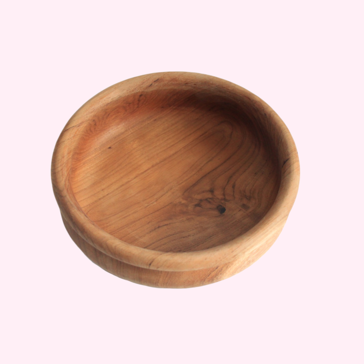 Schale aus Teakholz - Rund-Flach 20cm