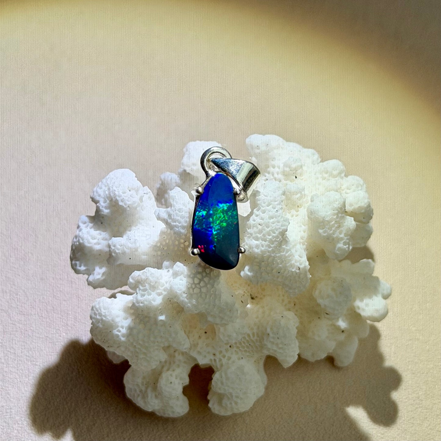 Australischer Opal Anhänger - 925 Silber - 129ET