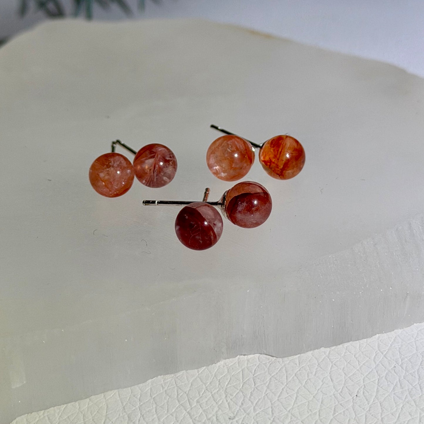 Silber Ohrringe - Feuerquarz