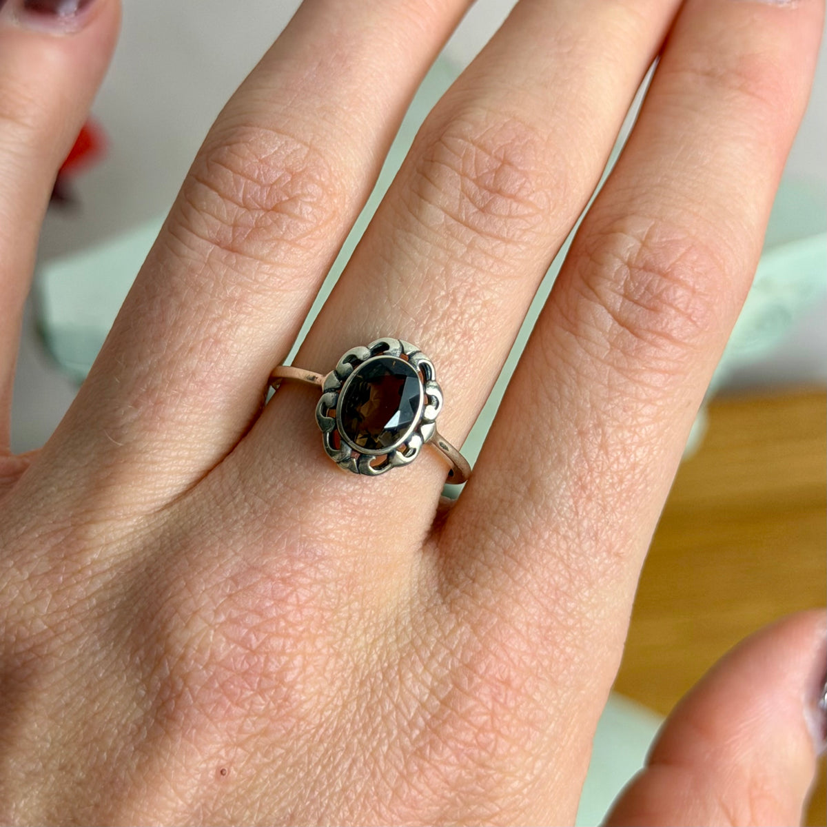 Hestia Ring - Rauchquarz - 925 Silber