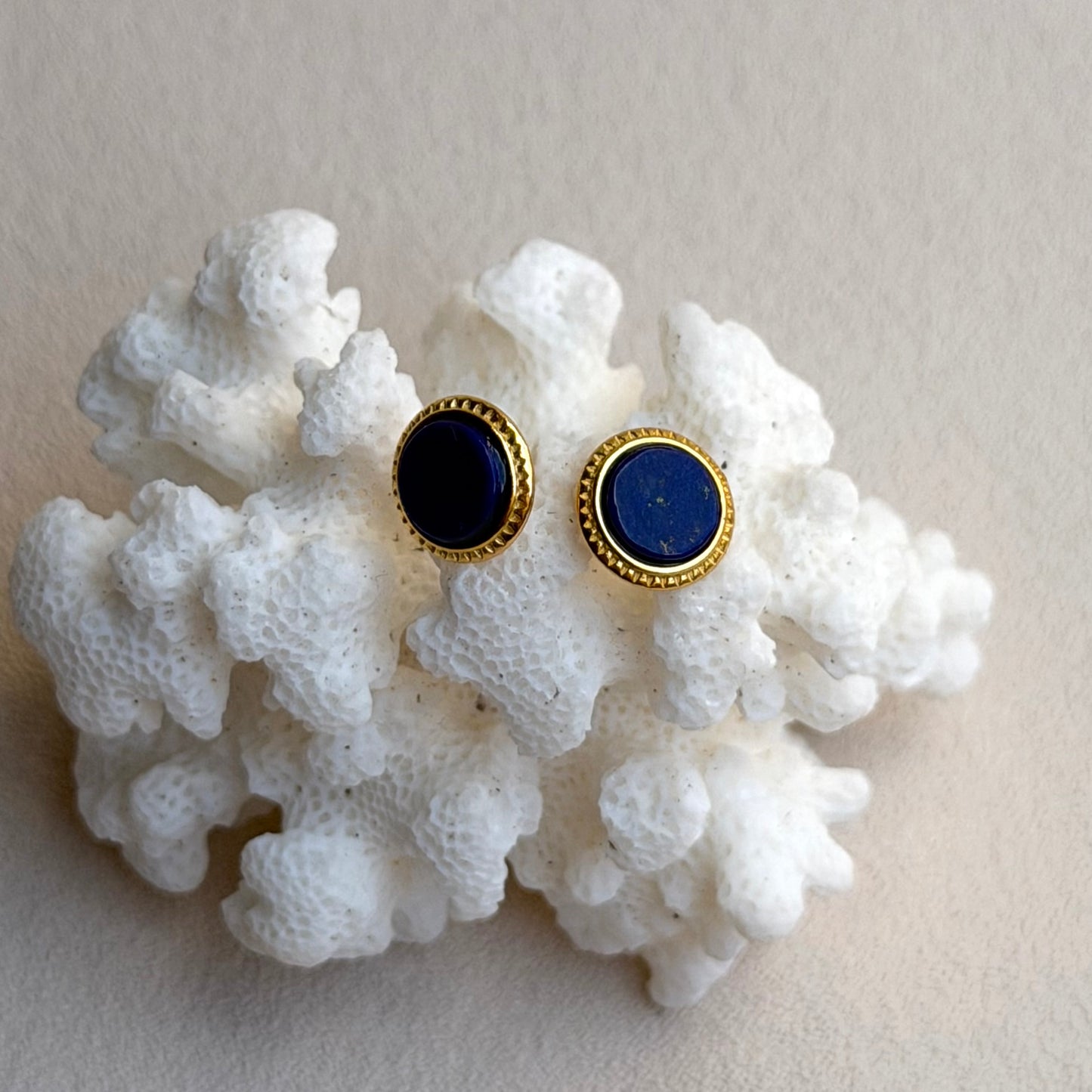 Lapislazuli Ohrringe - 925 Silber Vergoldet