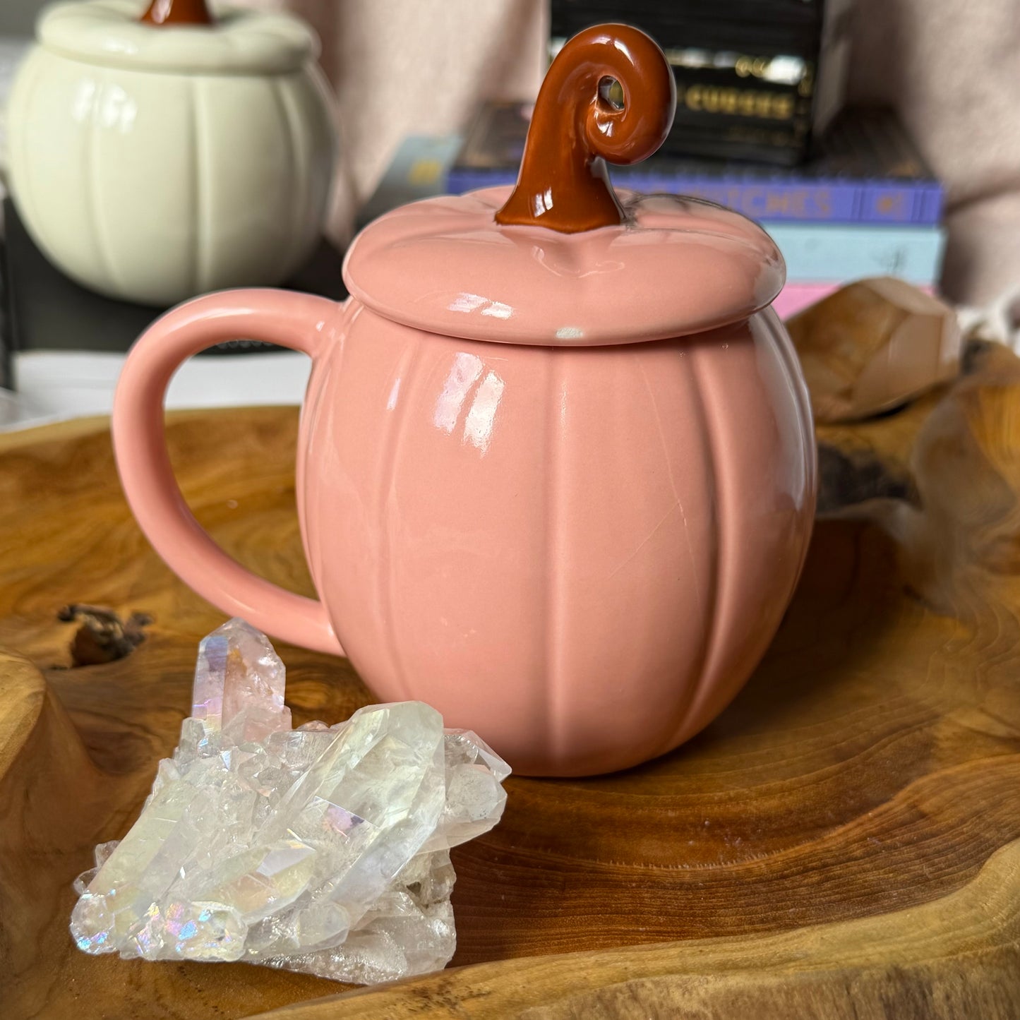 Pink Pumpkin Tasse mit Deckel