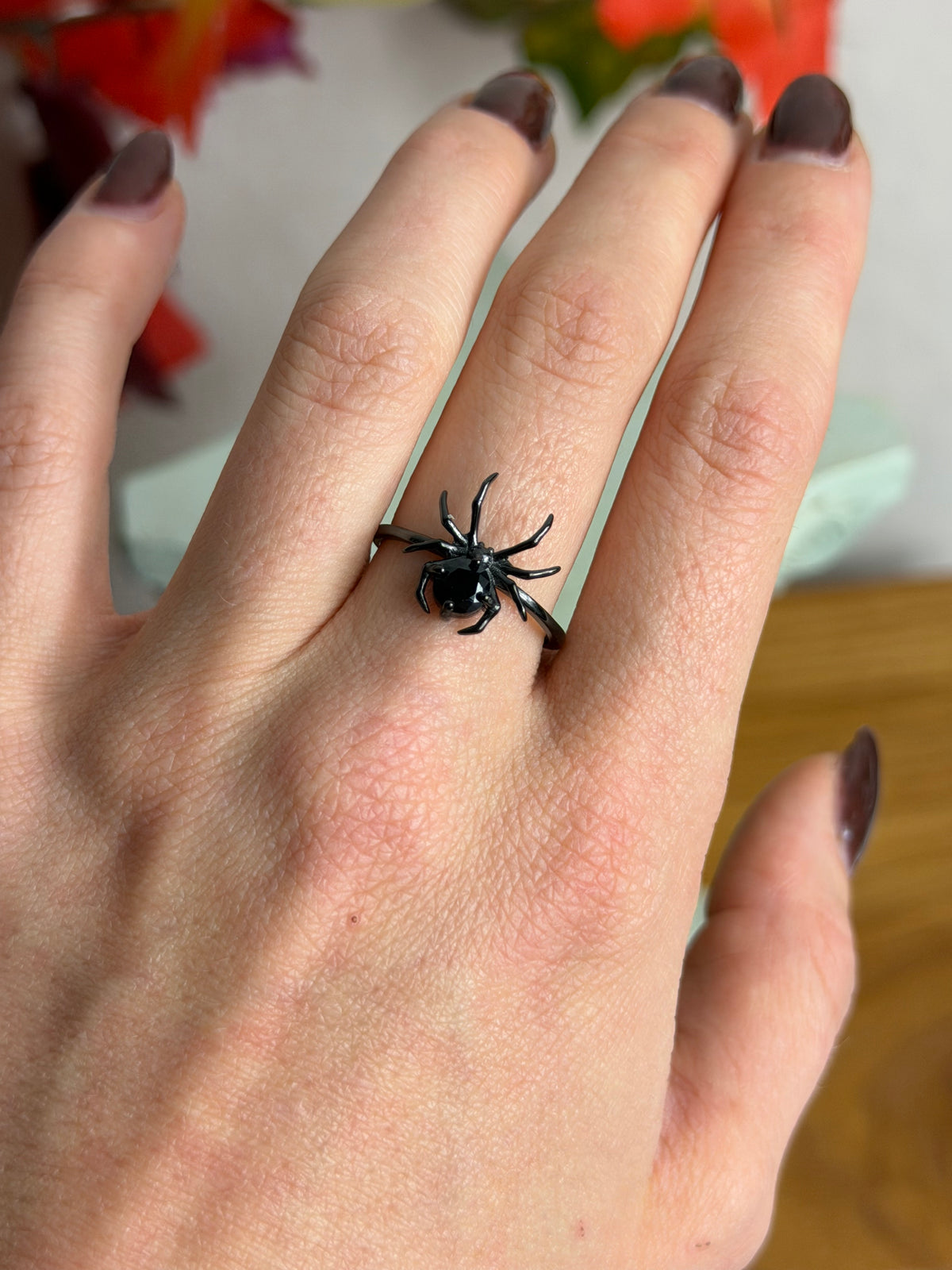 Arachne Ring - Obsidian - 925 Silber