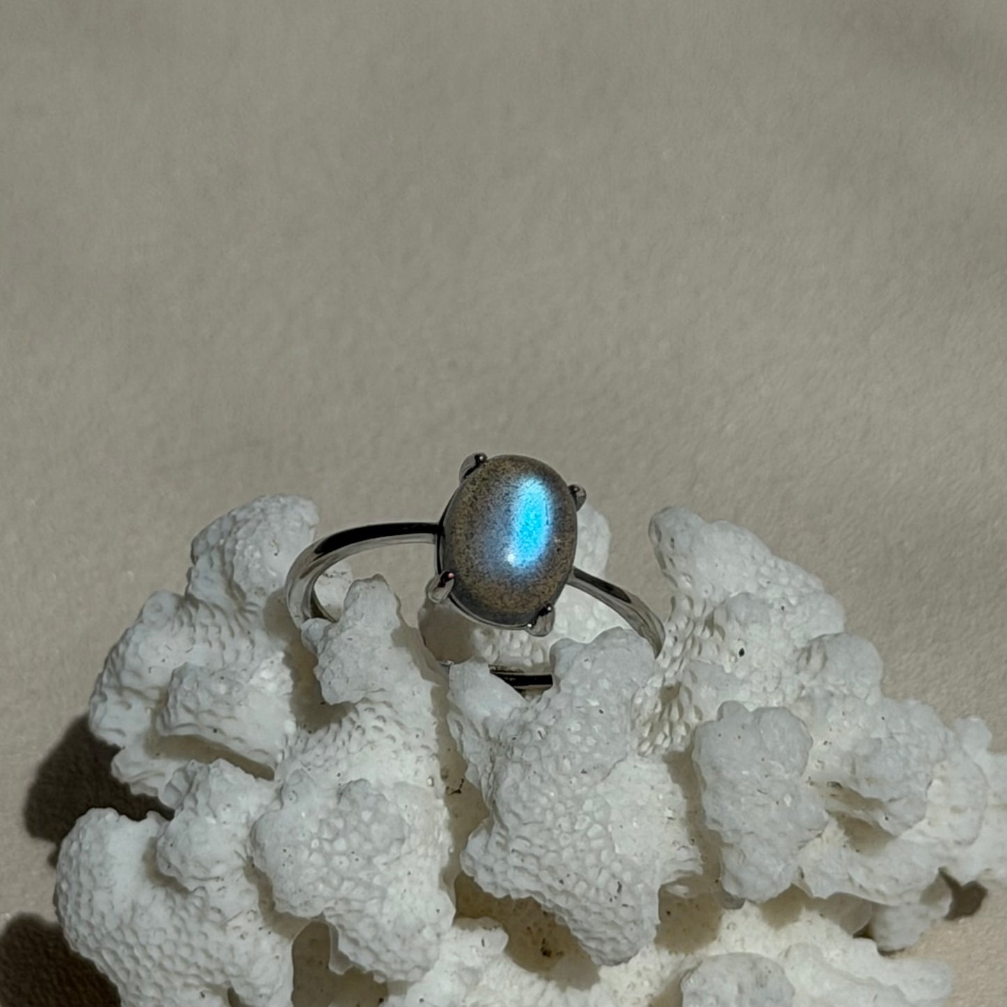 Labradorit Ring - 925 Silber - Größenverstellbar