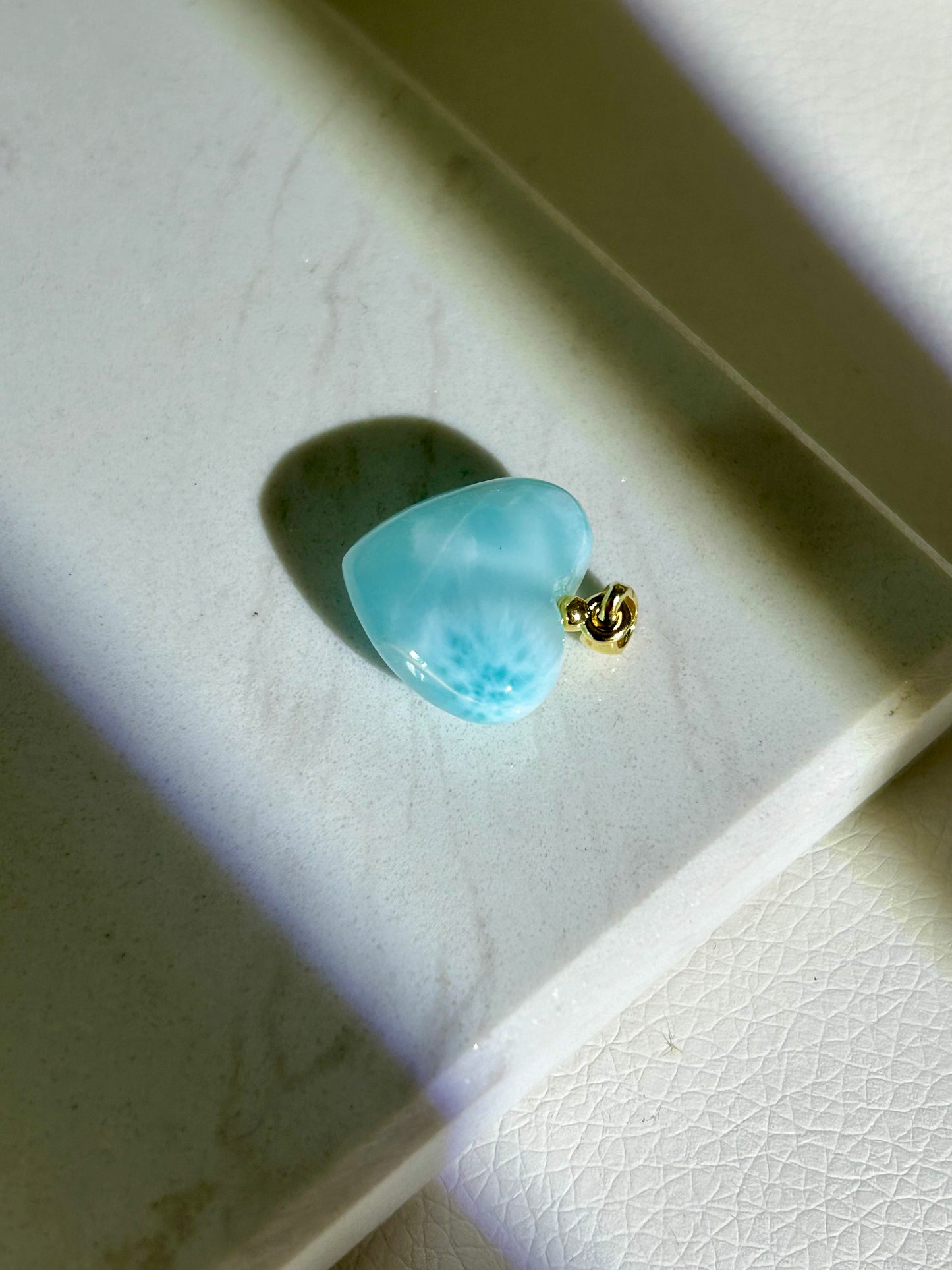 Larimar Herz Anhänger - 925 Silber 18k vergoldet - 79EH