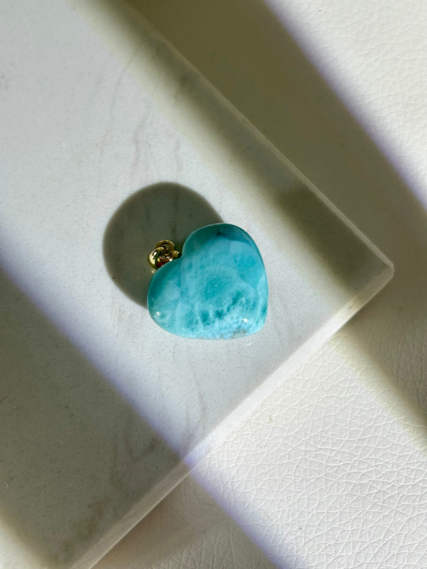 Larimar Herz Anhänger - 925 Silber 18k vergoldet - 129XU