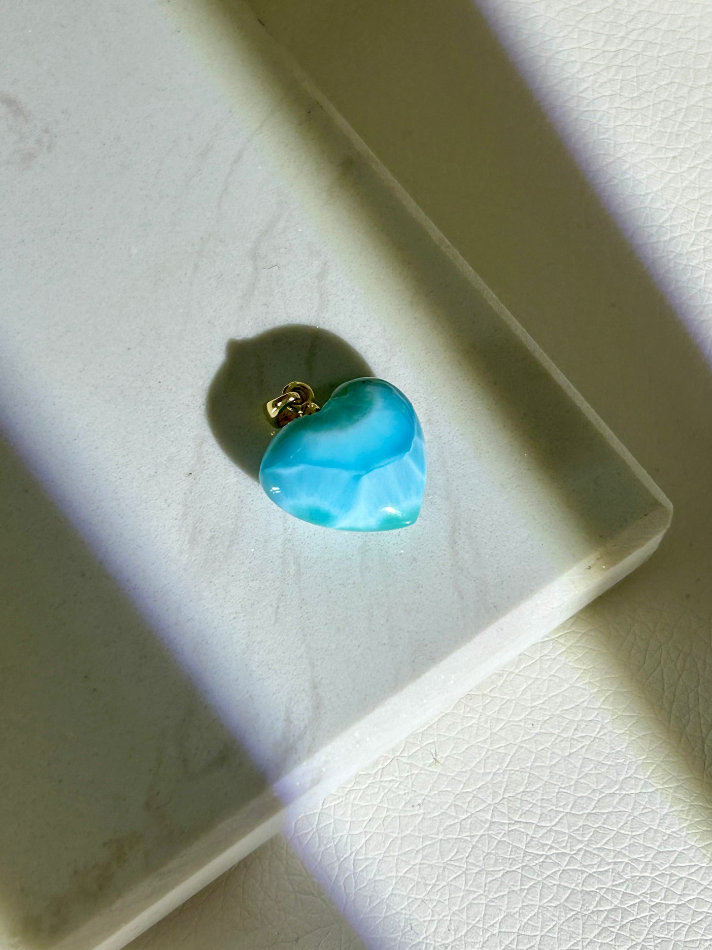 Larimar Herz Anhänger - 925 Silber 18k vergoldet - 79BH
