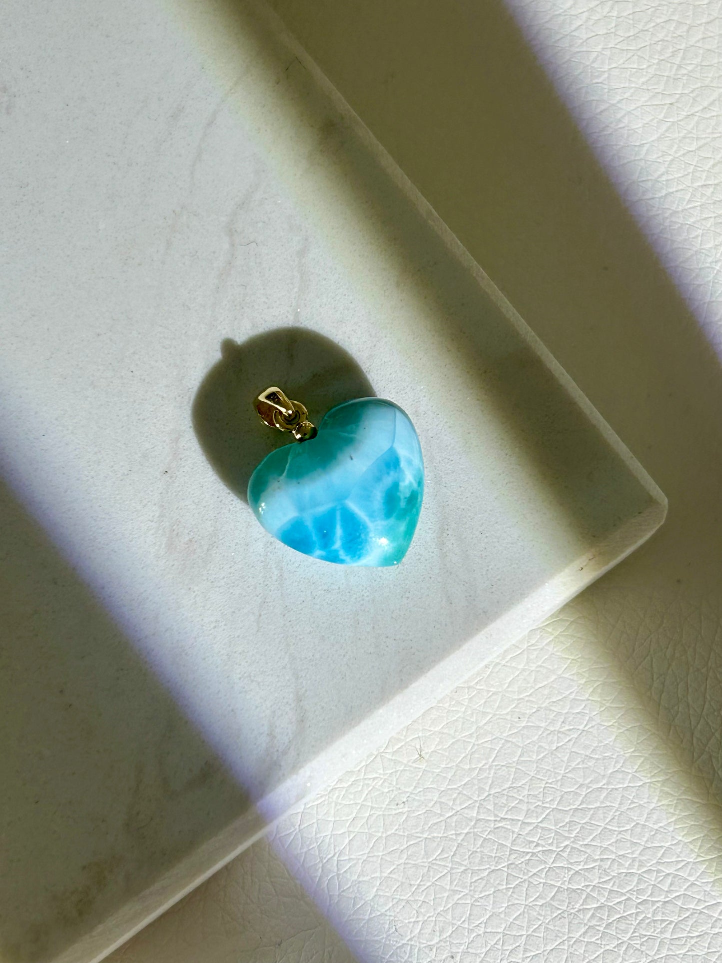 Larimar Herz Anhänger - 925 Silber 18k vergoldet - 79BH