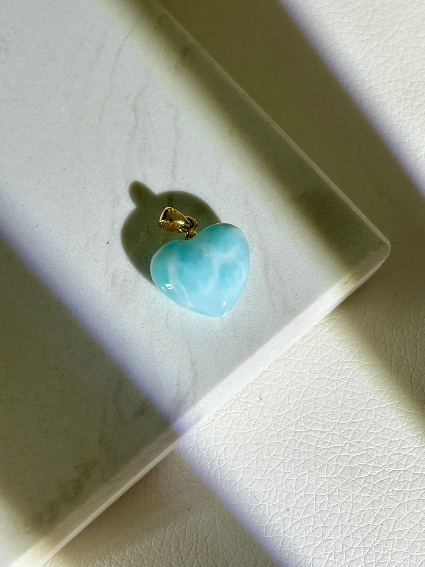 Larimar Herz Anhänger - 925 Silber 18k vergoldet - 79EH