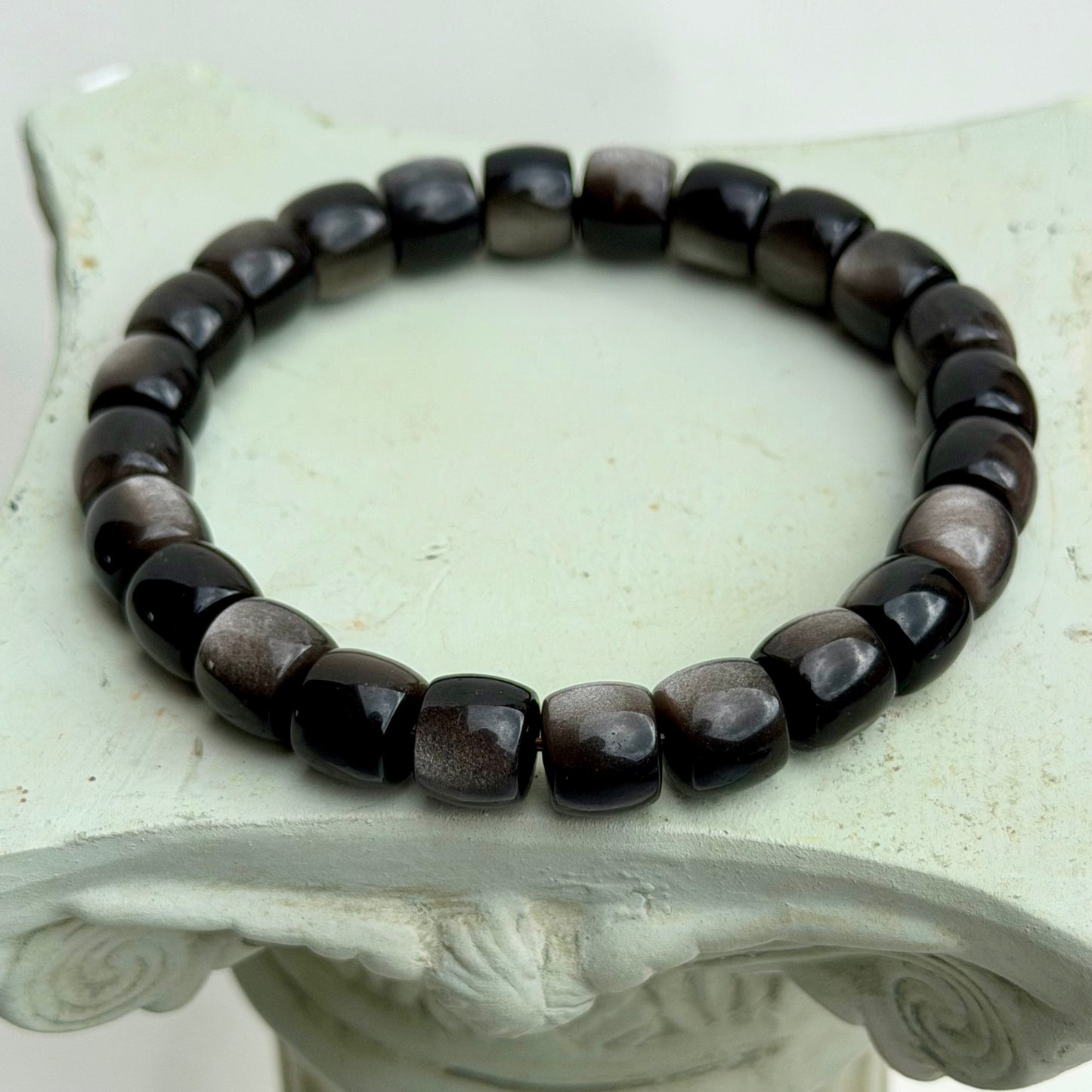 Silber Obsidian Bangle