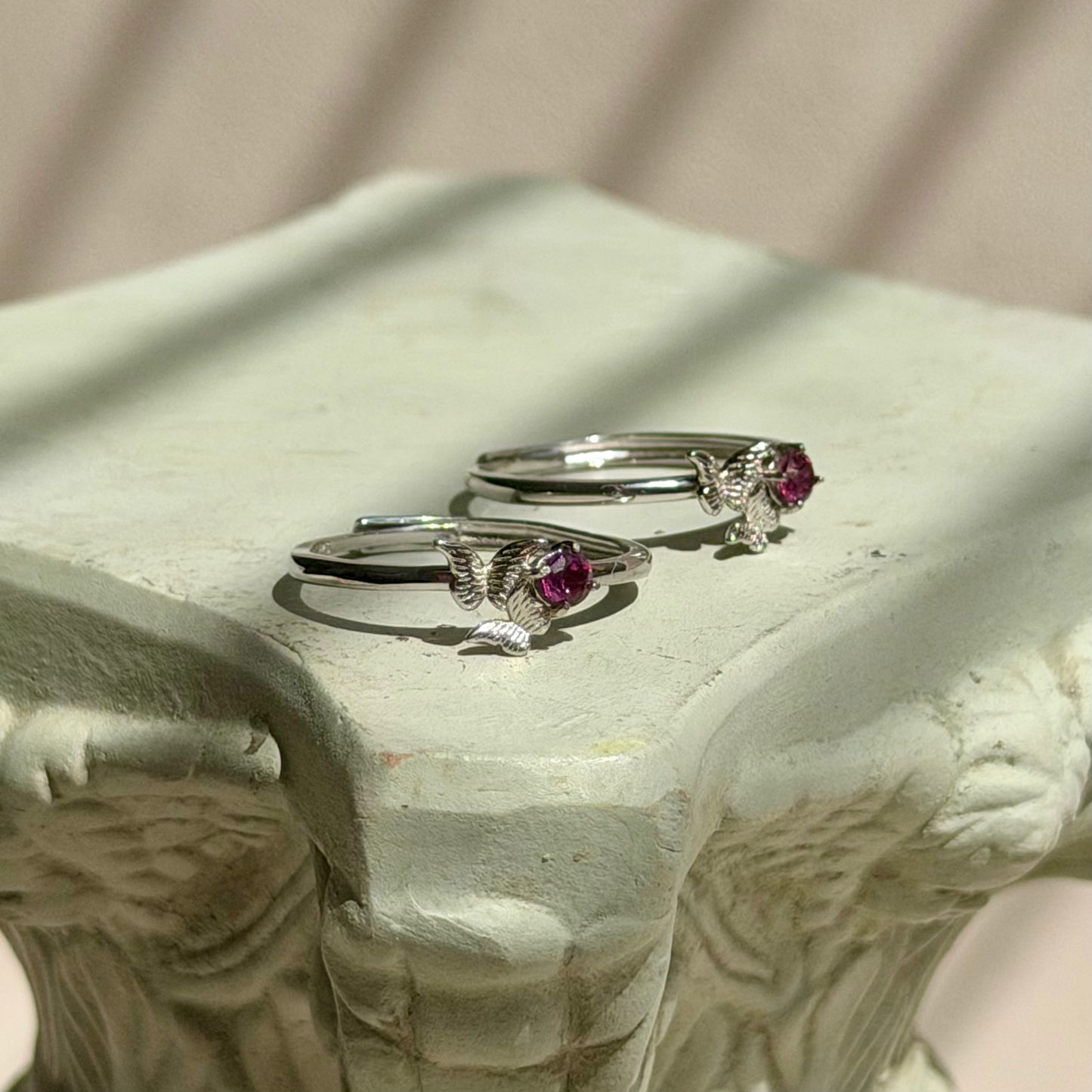 Alke Ring - Granat - 925 Silber