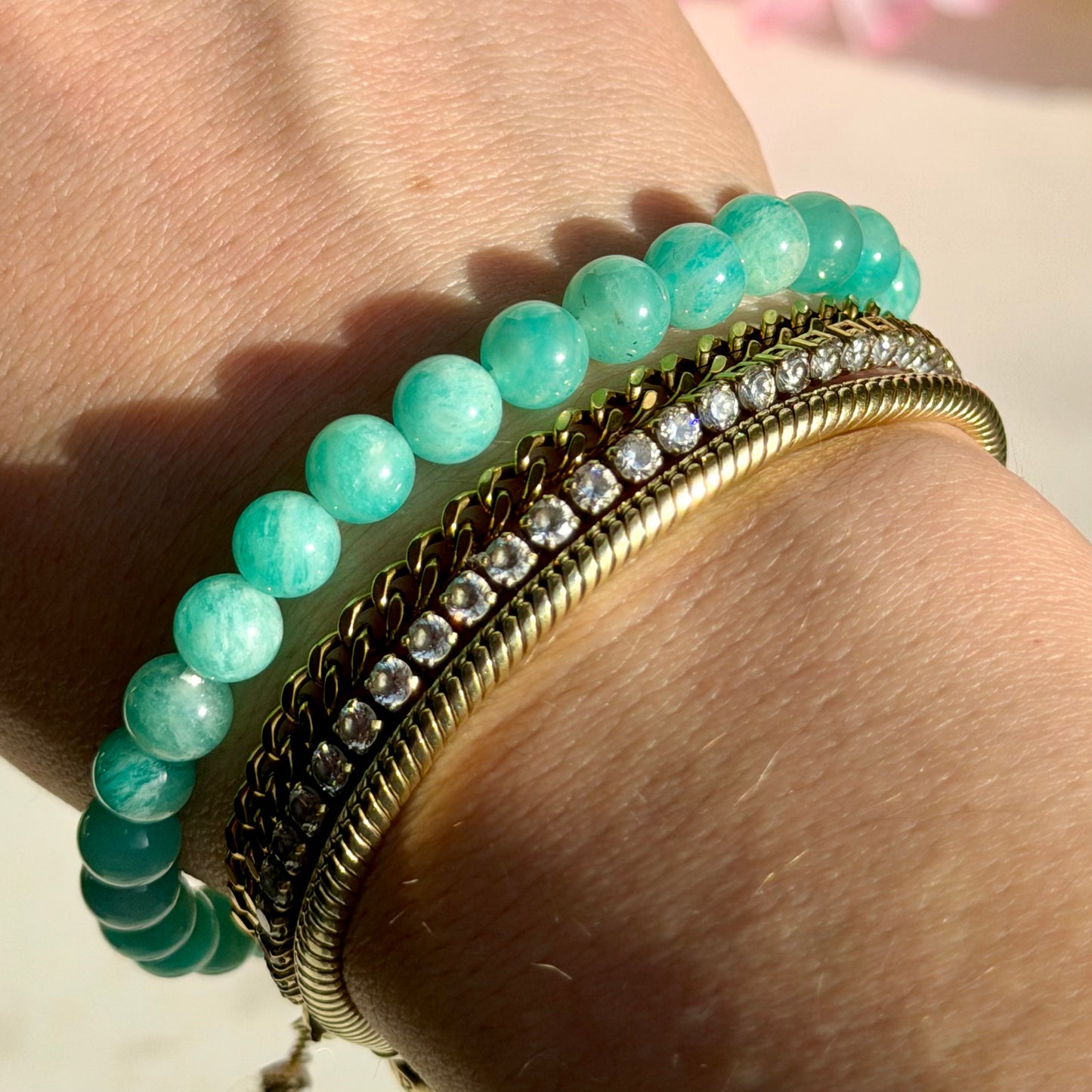 HQ Amazonit Armband | 6mm Perlen