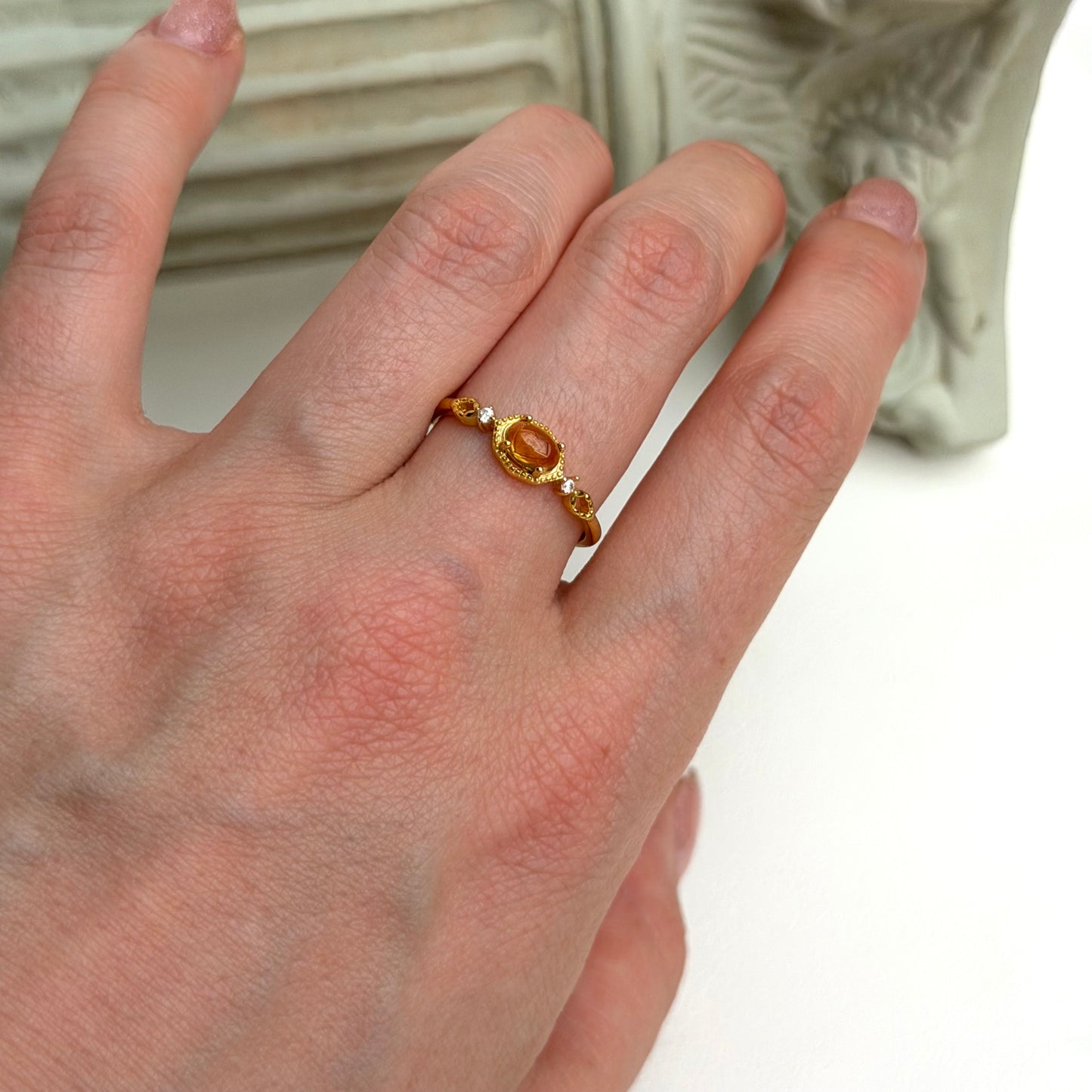 Citrin Ring - TBH - 925 Silber Vergoldet