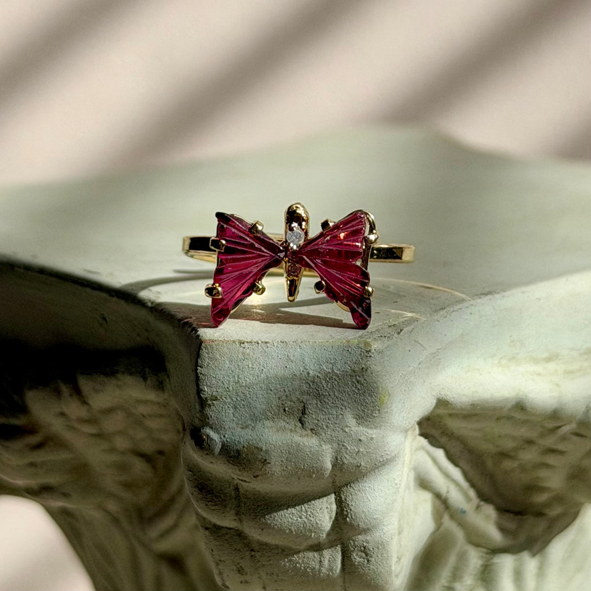 Aura Ring - Berry Turmalin - 925 Silber 24k Vergoldet
