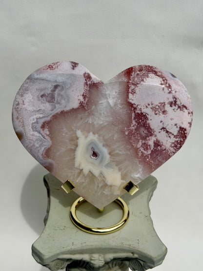 HQ Blumenachat X Amethyst Herz III