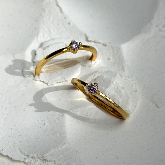 Moissanit Ring - 925 Silber - Vergoldet