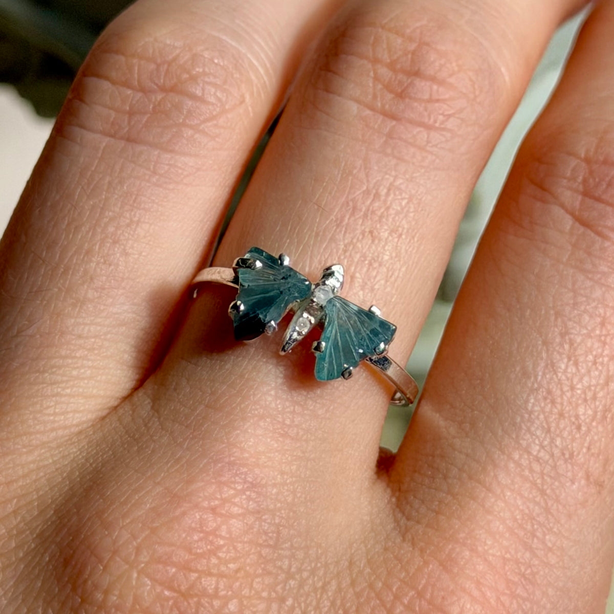 Nephele Ring - Blauer Turmalin - 925 Silber