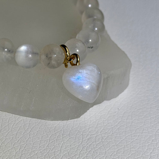 Edelstein Charm 'Moon Heart'