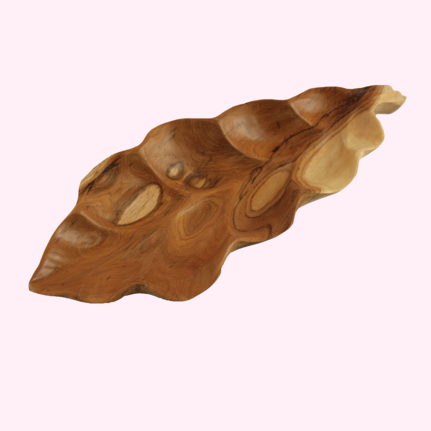 Schale aus Teakholz - Blatt