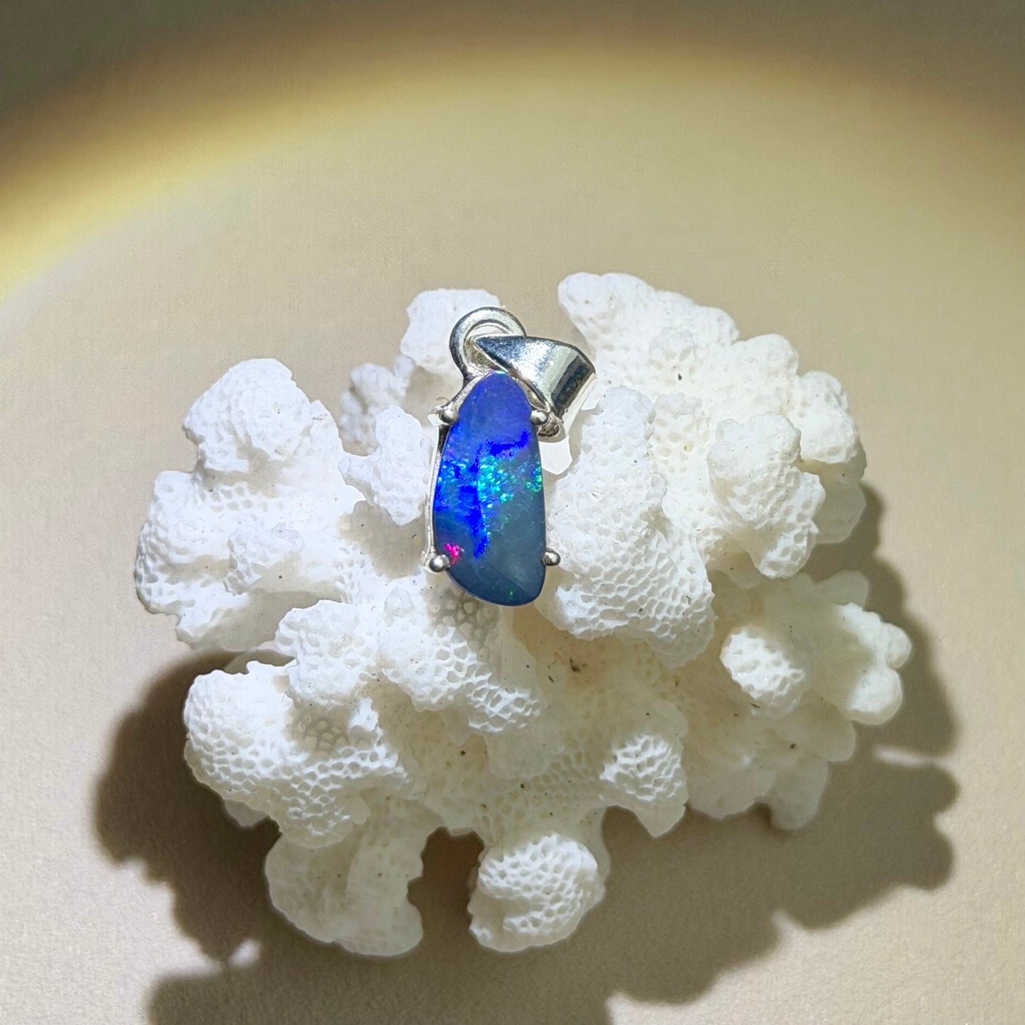 Australischer Opal Anhänger - 925 Silber - 129ET