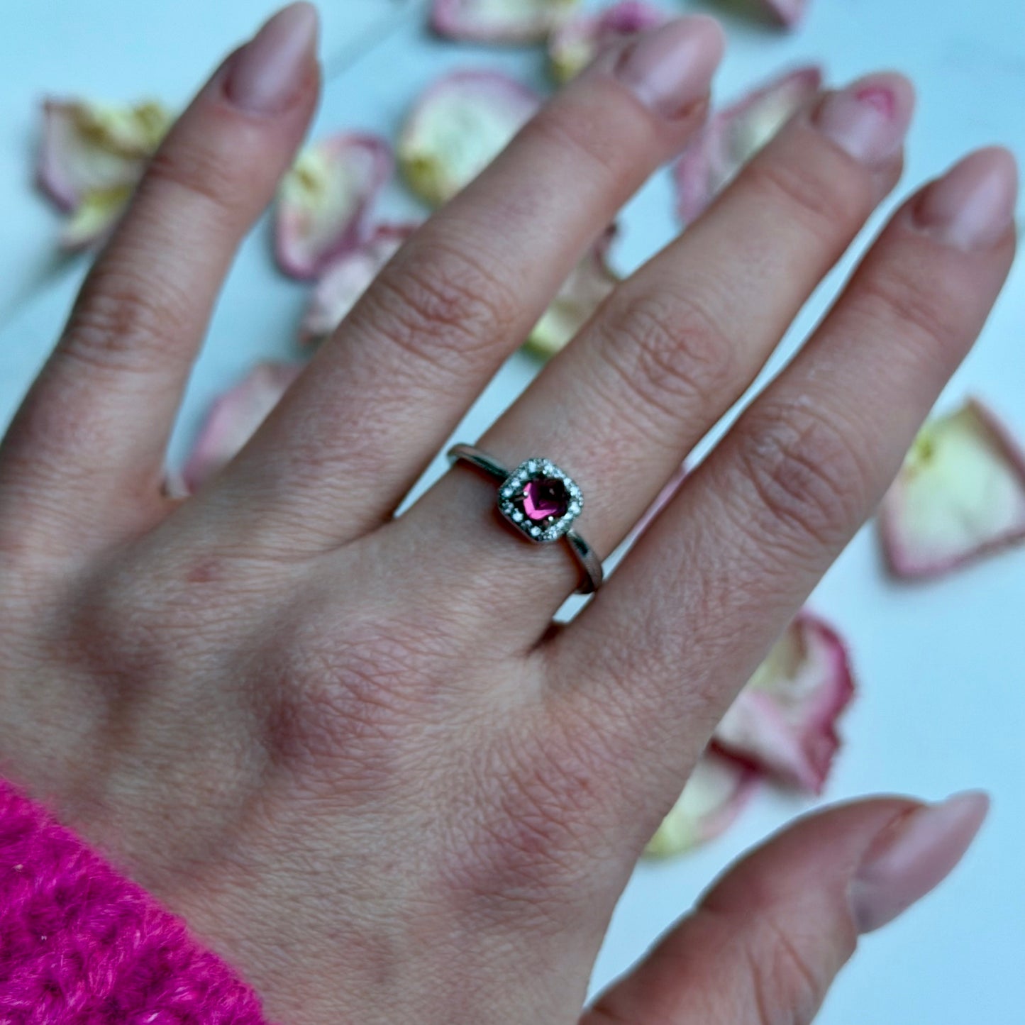 Pinker Turmalin Ring - 925 Silber