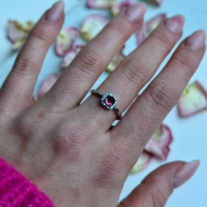 Pinker Turmalin Ring - 925 Silber