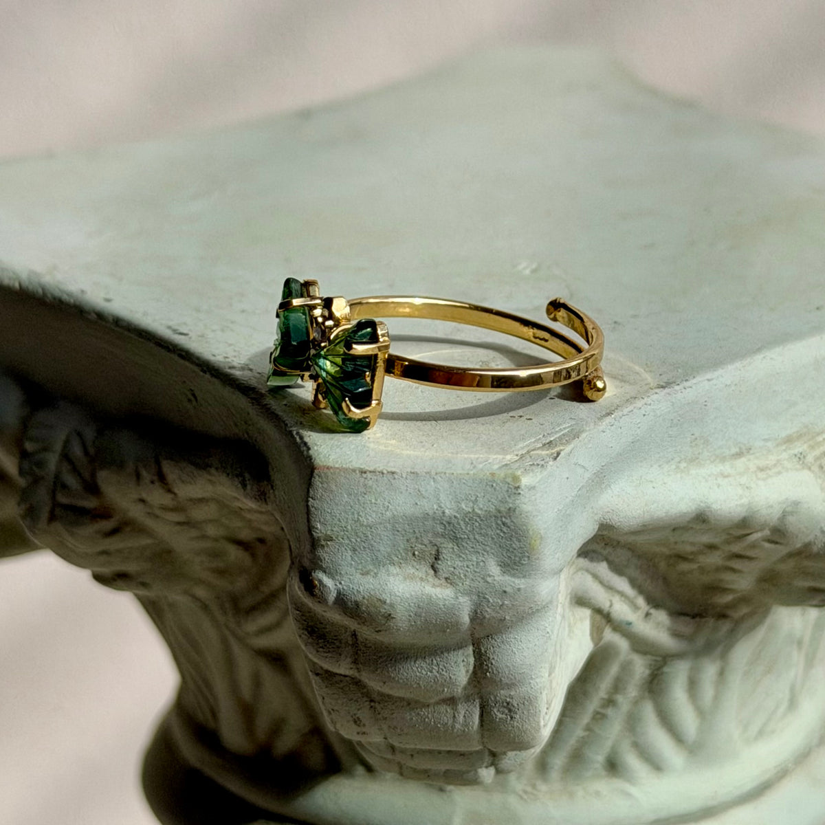 Chloris Ring - Grüner Turmalin - 925 Silber 24k Vergoldet