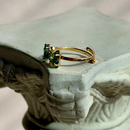 Chloris Ring - Grüner Turmalin - 925 Silber 24k Vergoldet