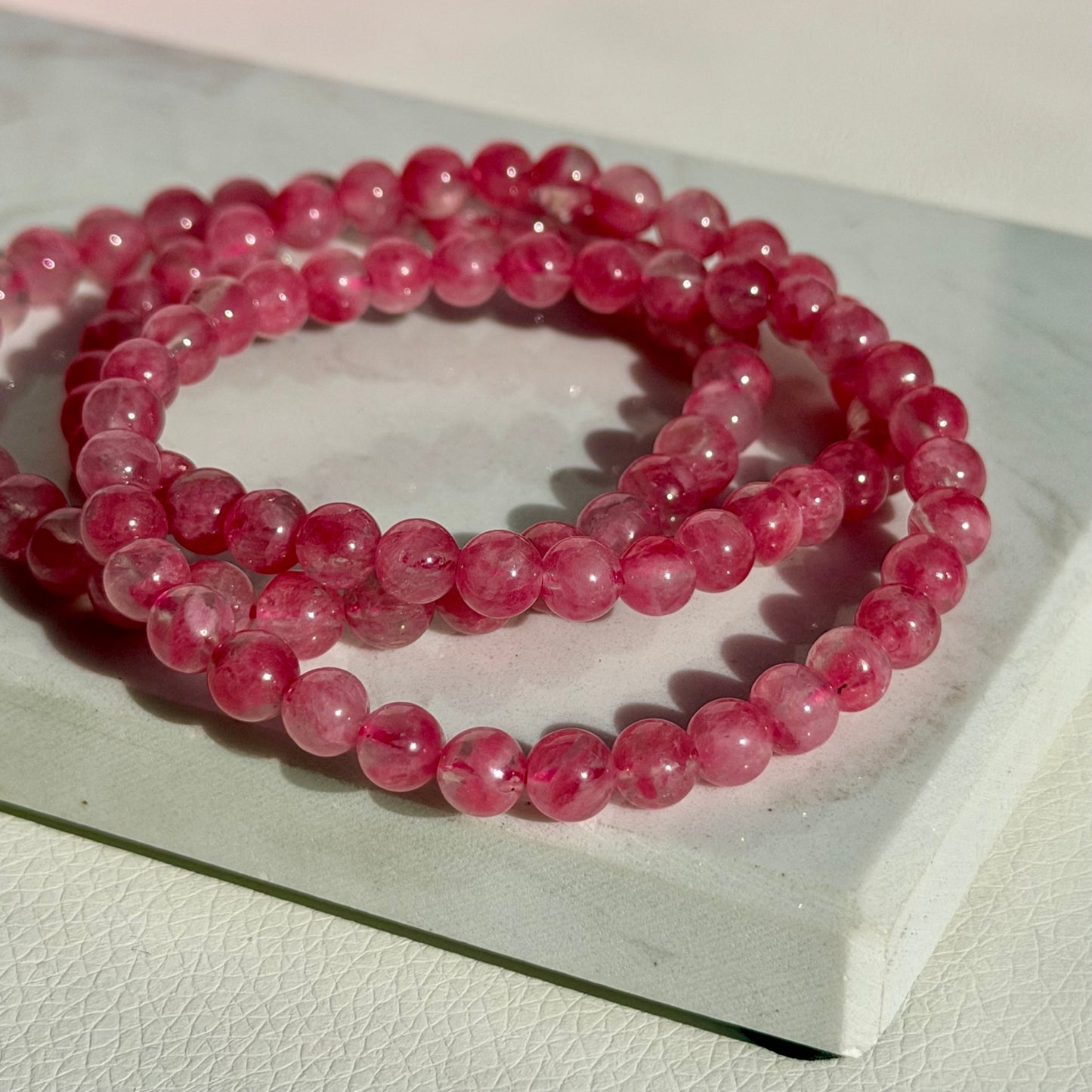 Extra HQ Rhodonit Armband - 6mm