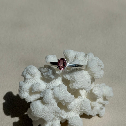 Pinker Turmalin Ring  - 925 Silber - Größe 52