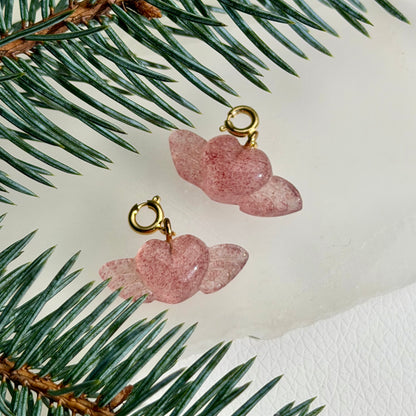 Edelstein Charm 'Strawberry Heart'