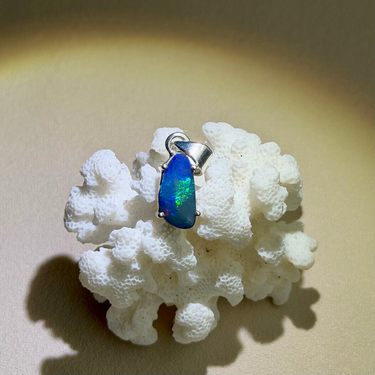 Australischer Opal Anhänger - 925 Silber - 129ET
