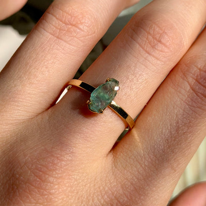 Glauke Ring - Blauer Turmalin - 925 Silber 14k Vergoldet