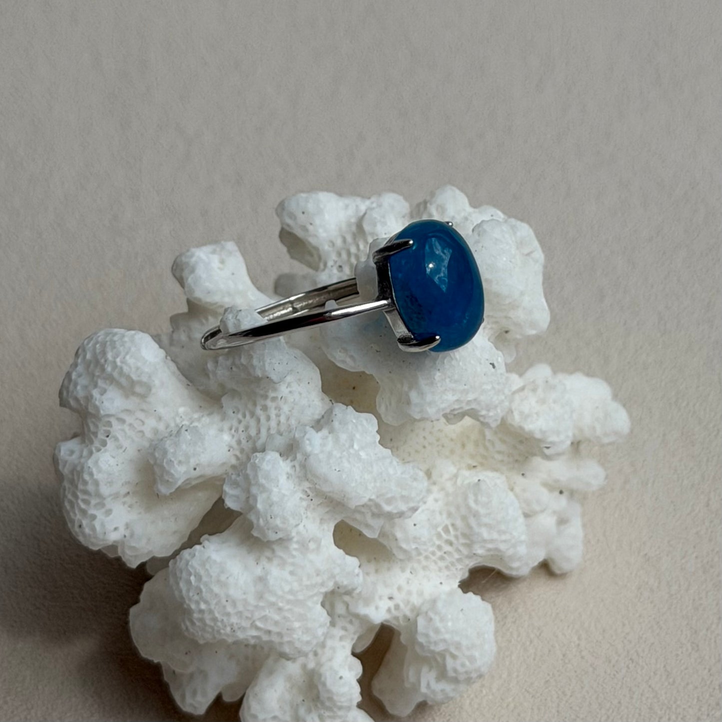 Apatit Ring  - 925 Silber - Größenverstellbar