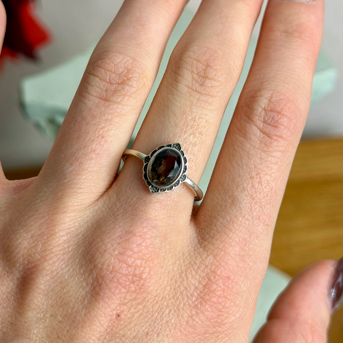 Rhea Ring - Rauchquarz - 925 Silber