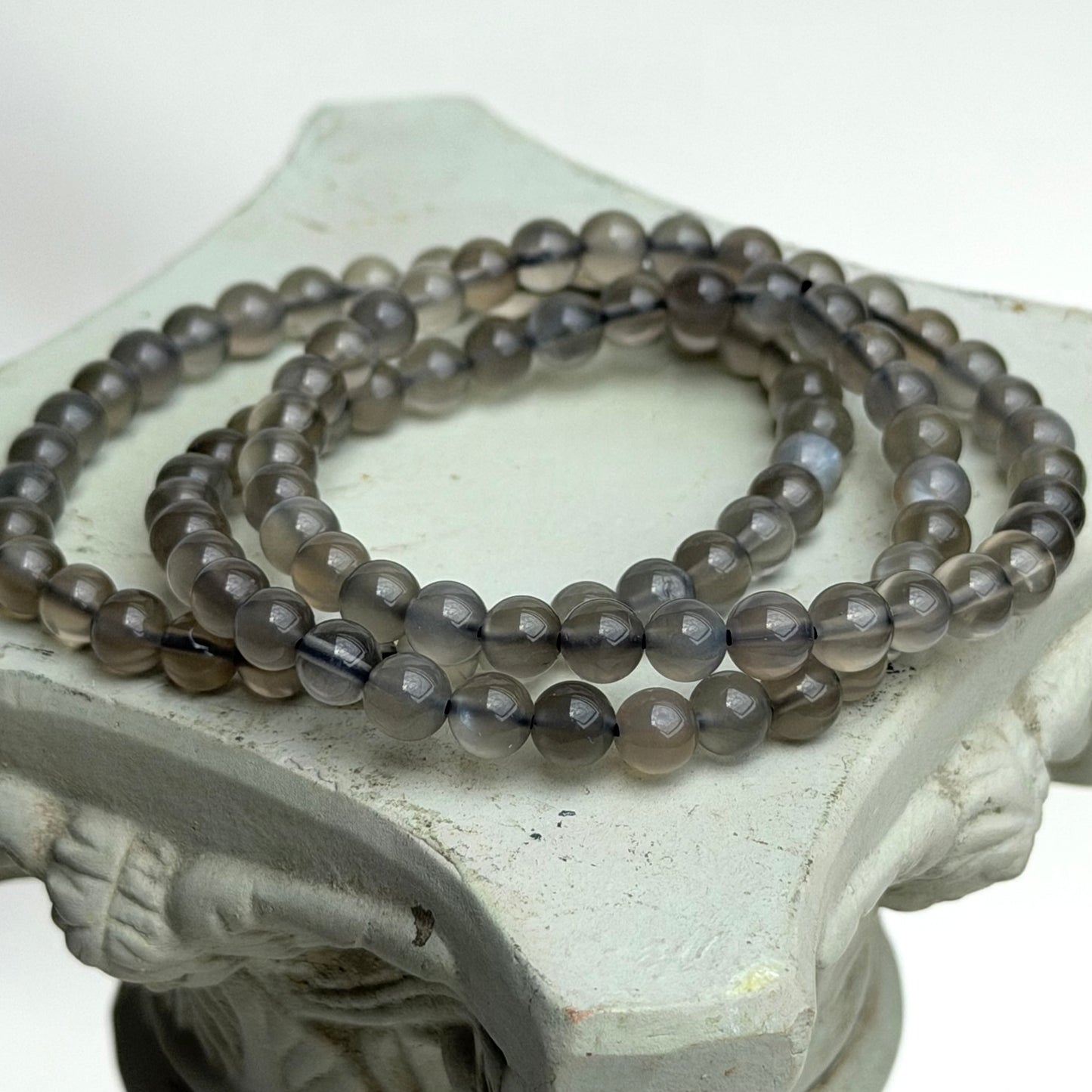 Grauer Mondstein - Armband 6mm