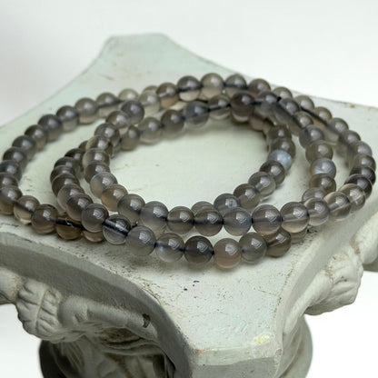 Grauer Mondstein - Armband 6mm