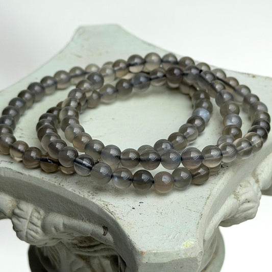 Grauer Mondstein - Armband 6mm