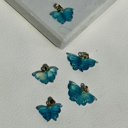 HQ Aquamarin Schmetterling Anhänger - 925 Silber