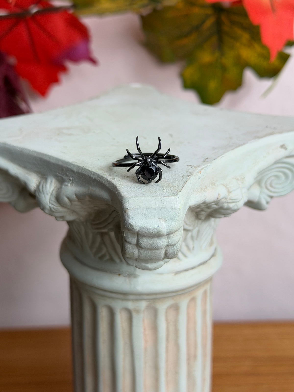 Arachne Ring - Obsidian - 925 Silber