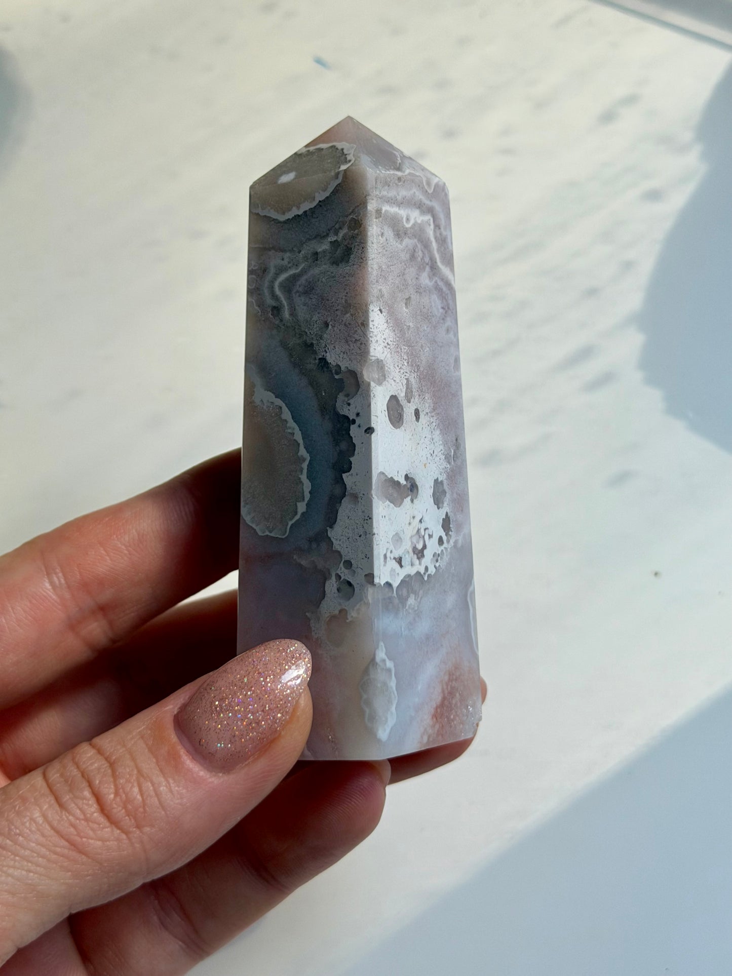Blumenachat X Amethyst Turm 35FA