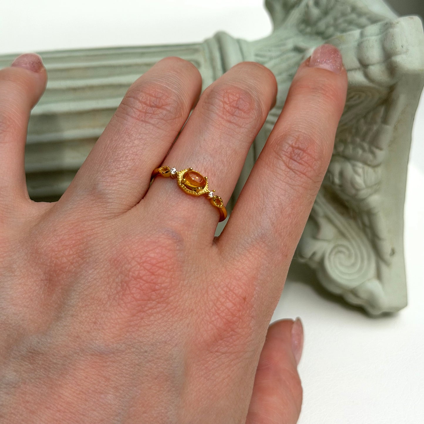 Citrin Ring - TBH - 925 Silber Vergoldet