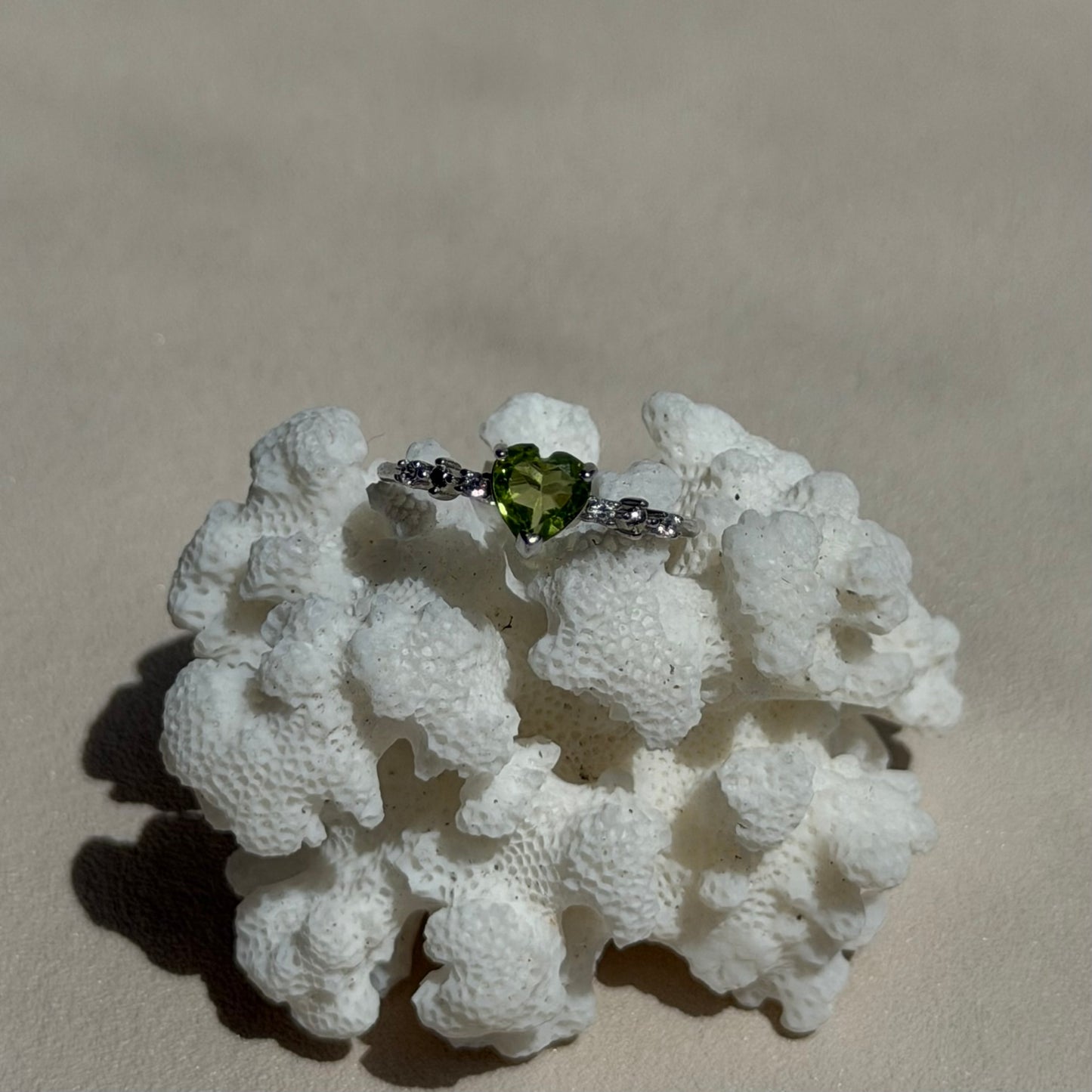 Peridot Ring  - 925 Silber - Größenverstellbar