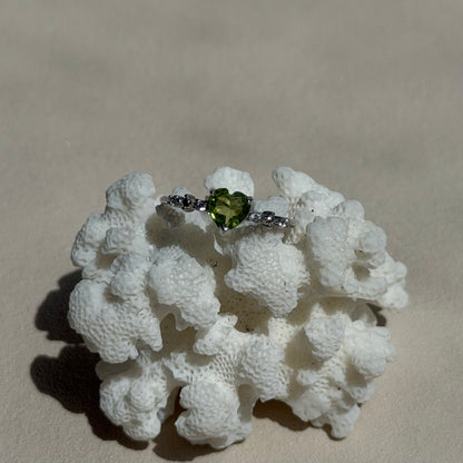 Peridot Ring  - 925 Silber - Größenverstellbar